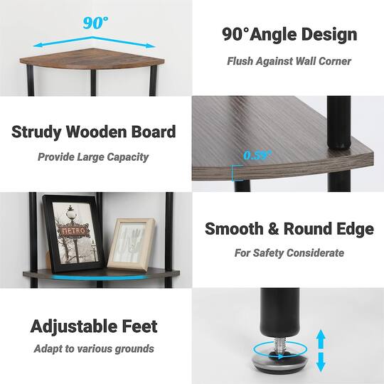 NEX™ 50" Brown 5-Tier Corner Shelf